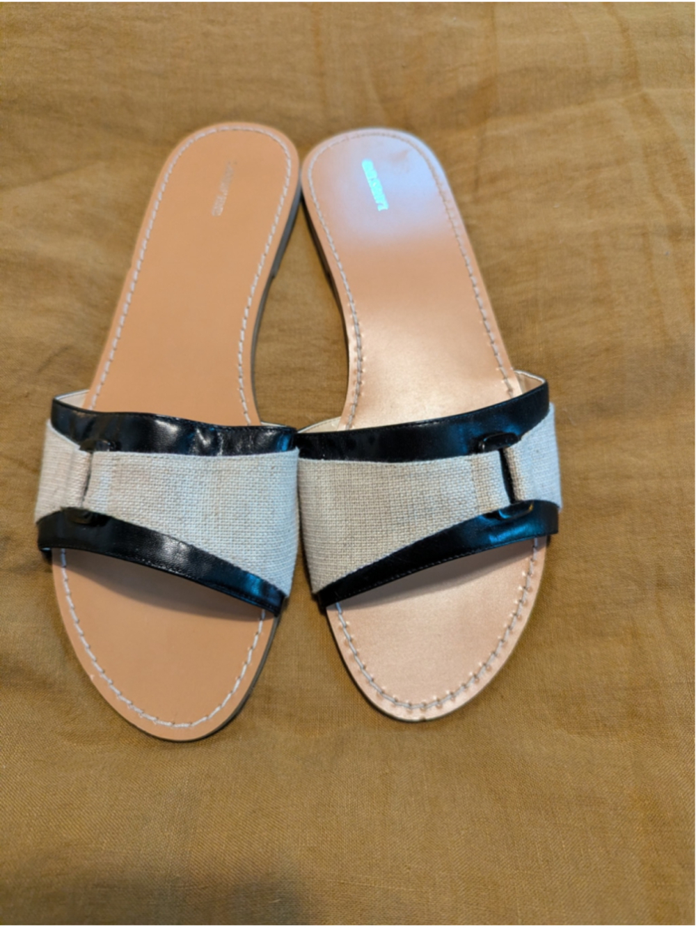 Lands' End Sandals Women Flat Slides sz 10B Beach Casual Slip on Classic style